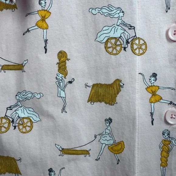 BedHead PJs Pink Pasta Print Pajama Set Short Sleeve Shorts Womens Medium M - Picture 3 of 9